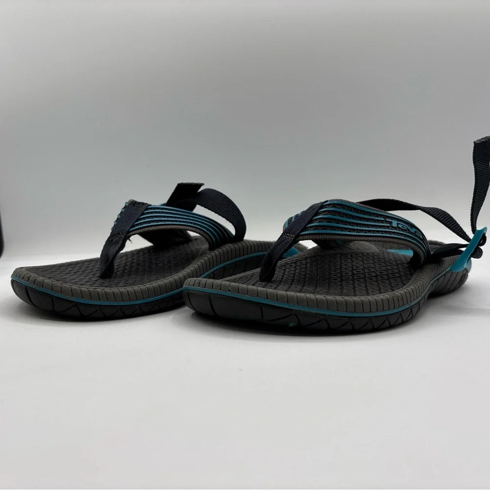 Teva Bomber Flip Flops Mens Size 5 Black/Blue Slip On Thong Slides Sandals Beach